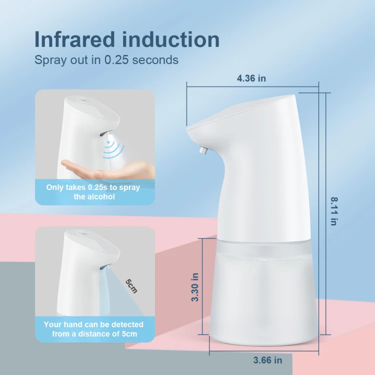 Automatic induction alcohol spray foam  hand touchless soap dispenser automatic
