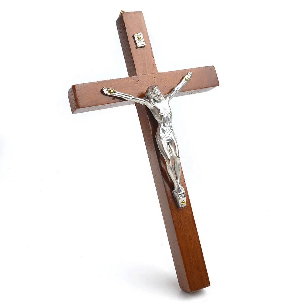 Catholic Wood Jesus 195mm Cross Small Religious Church Wall Decoration Crucifix