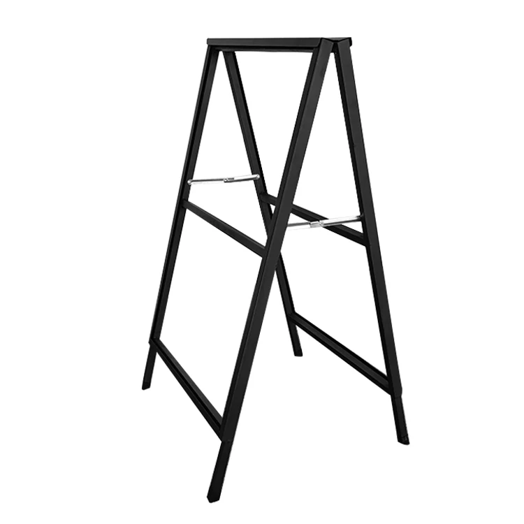 Economic outdoor double side black steel a frame poster advertising pavement sidewalk sign display stand