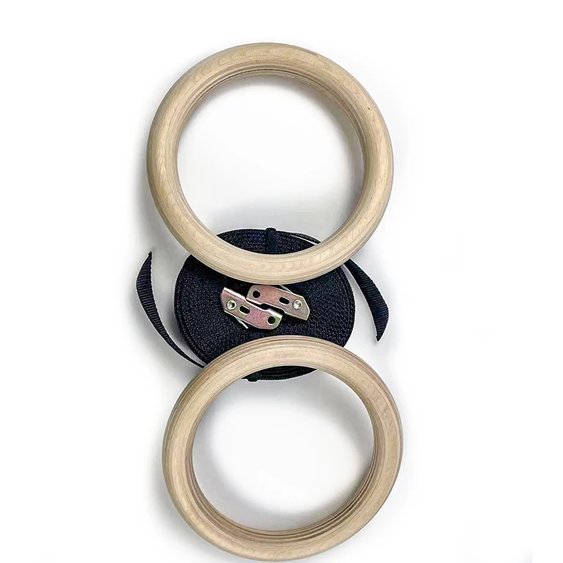 Beech Circle Wooden Gym Rings Birch Wooden Gymnastic Exercise fitness accessories eco-friendly double Rings