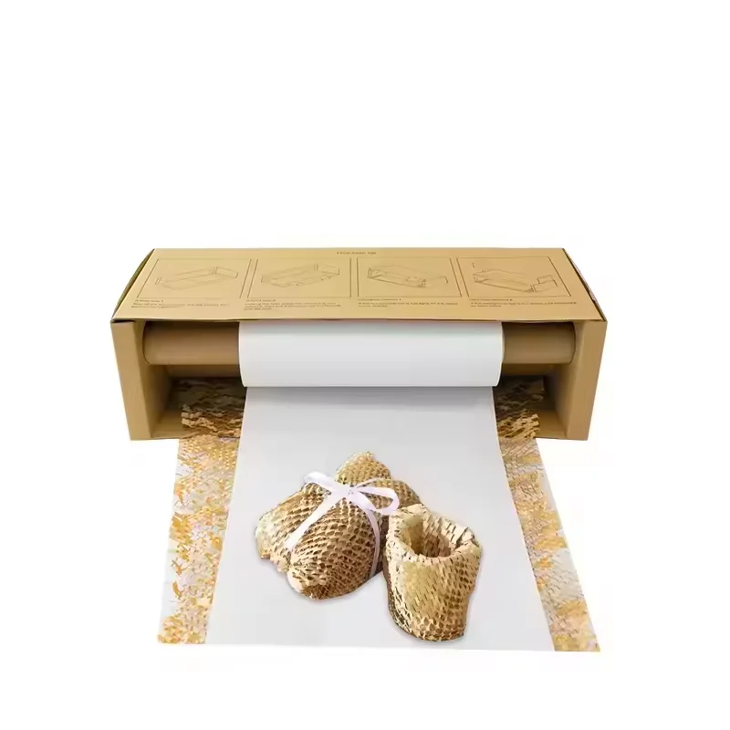 Top Seller Protection Void Filling Dispenser Packaging Cushion Kraft Roll Wrapping Eco Friendly Honeycomb Paper Wrap