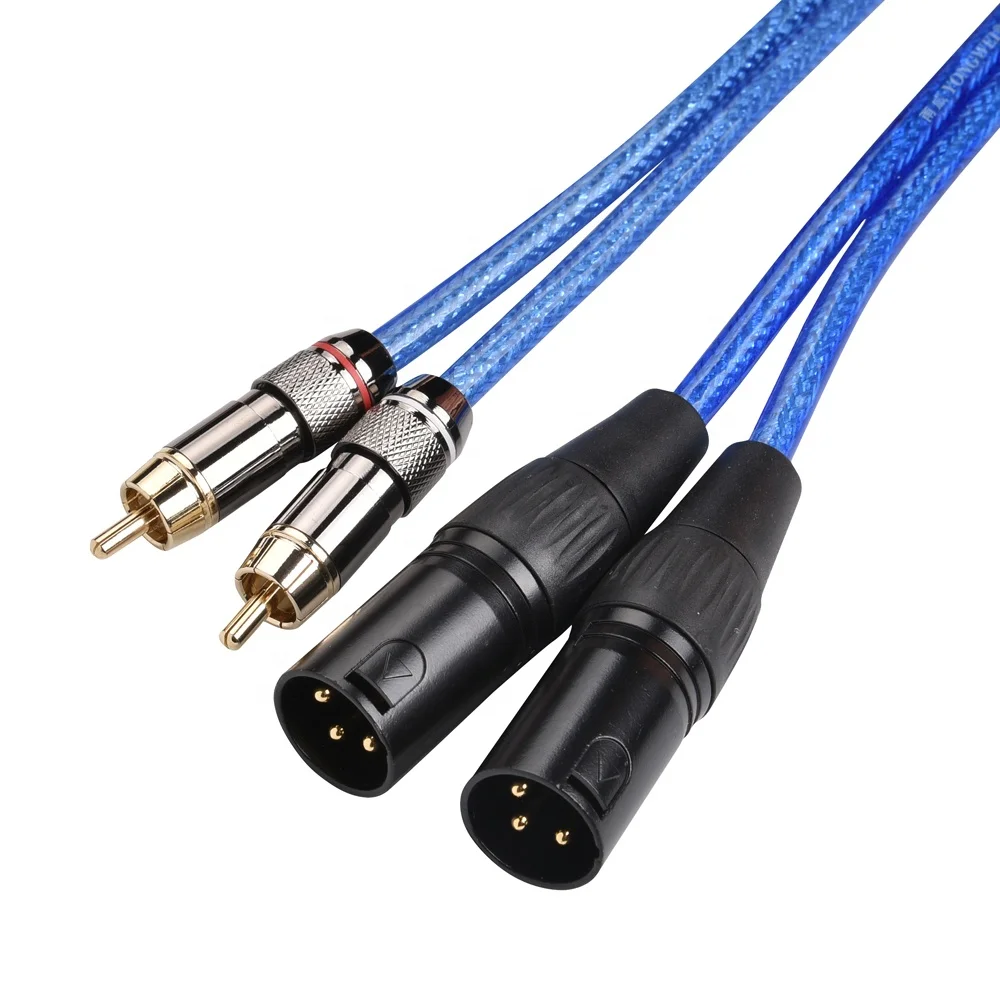 2 RCA male to 2 XLR male audio cables