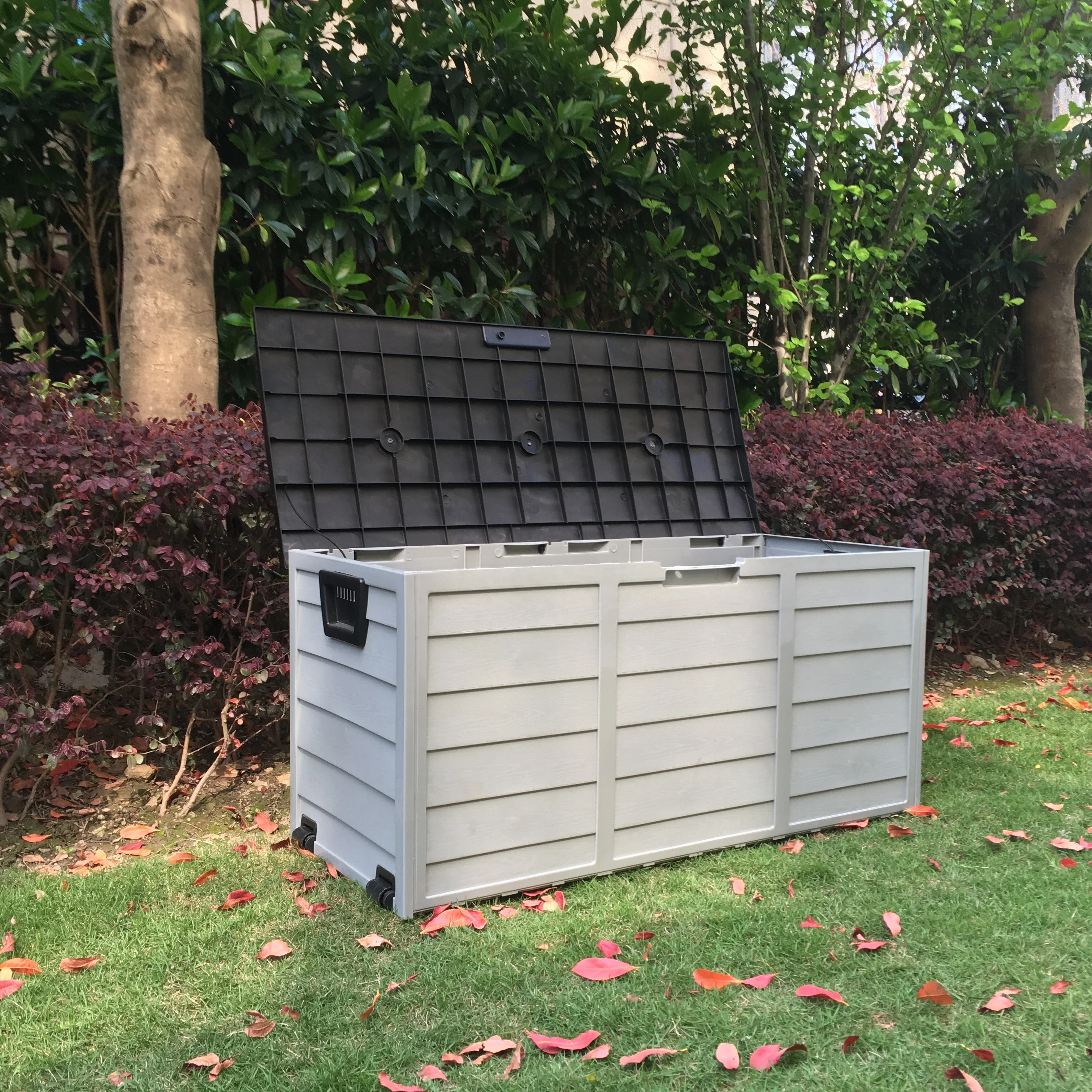 
Large Outdoor Garden Storage Box Wheeled Plastic Foldable Container Trunk 