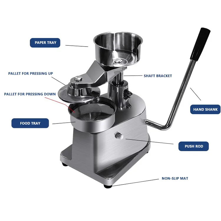 Manual Hamburger Patty Maker 130mm 5 Inch Meat Cake Press Machine Stainless Steel Burger Meat Patty Forming Machine Burgery