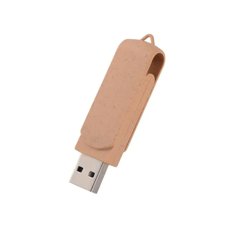 FOCUS New ECO-friendly Promotional Gift Wheat Straw USB  Drive Custom Logo New Idea Memory Disk Printing Logo Office Gift