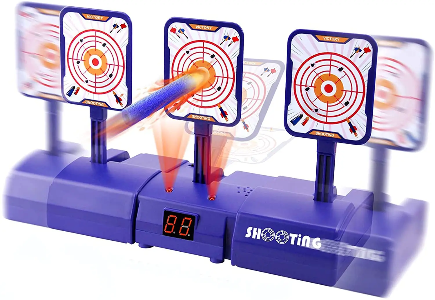 Electronic Shooting Target for Gun Digital Scoring Auto Reset Target with Refill Darts fits gun