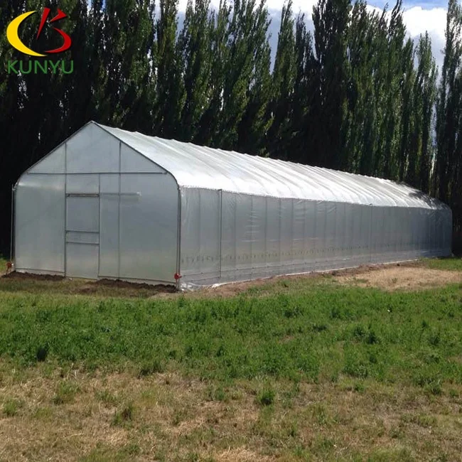 Kunyu Economical High Tunnel Plastic Film Tropical Greenhouse For Agriculture Cultivating