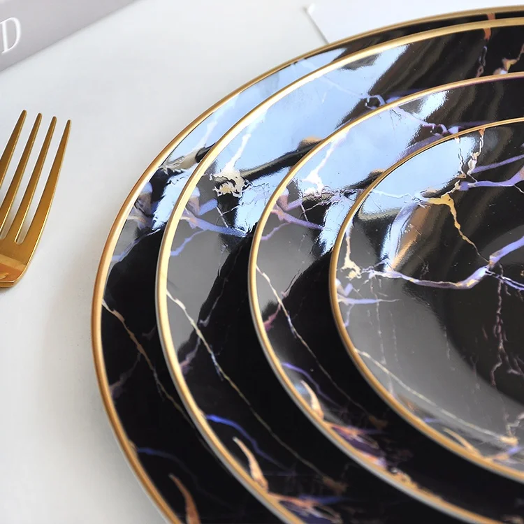 China fine bone 10.5 inch ceramic dinner plates dinnerware sets luxury