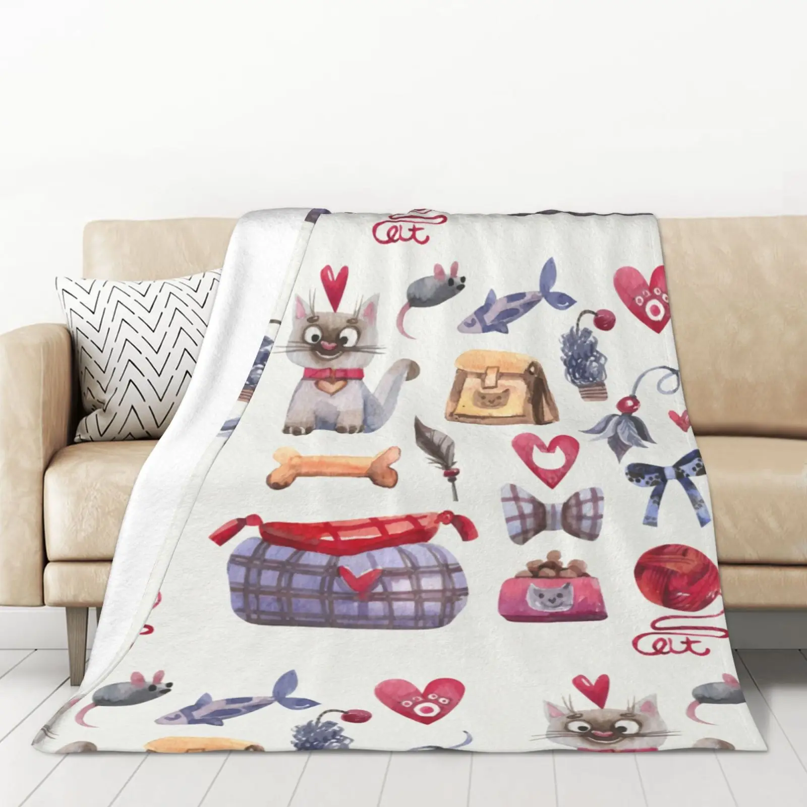 Pink Valentine Soft Throw Blanket for Couch Sofa Chair Bed