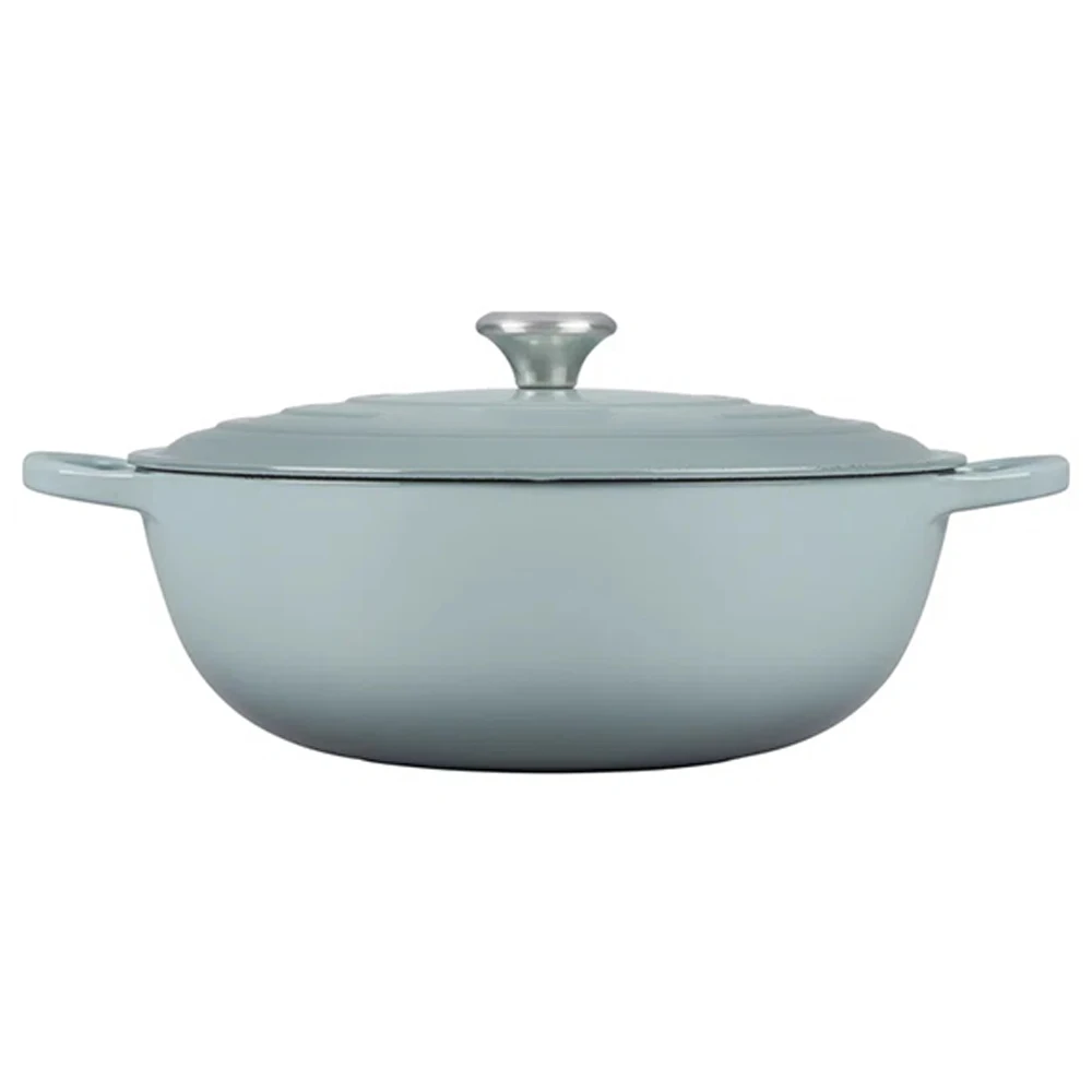 Bright Houseware Non Stick Round Shallow Enameled Cast Iron Casserole Soup Pot 26cm Sea Salt Cast Iron Marmitta Stir-fry Pot