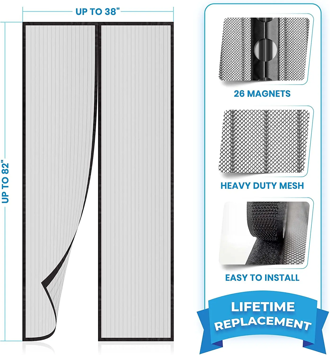 Polyester Summer mosquito net hands magnet net hanging flying anti-mosquito self-fitting striped mosquito screen door  curtain