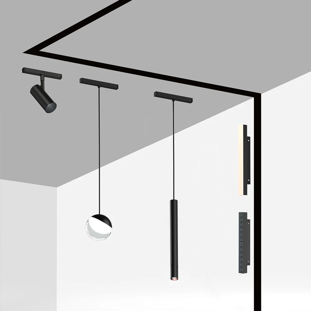 DIY custom Magnetic linear track light system Track spot light with various types lamps