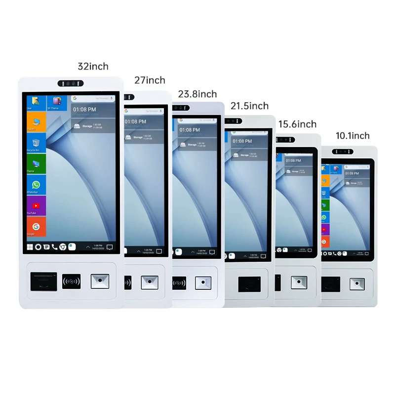 Wall mount 10 15 16 21 22 23 24 27 32 inch VESA robot coffee kiosk perfume kiosk interactive touch screen payment kiosk