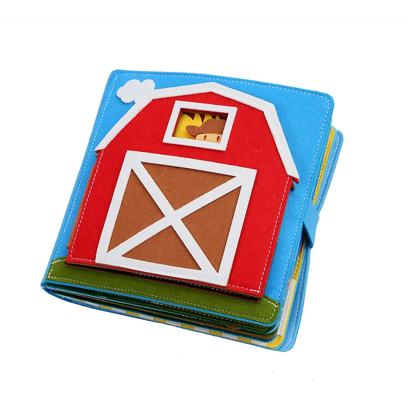 Latest Montessori 3D Quiet Book 12 Page Felt Activity Preschool Sensory Busy Book Toddlers 1-6 Years Early Learning Book