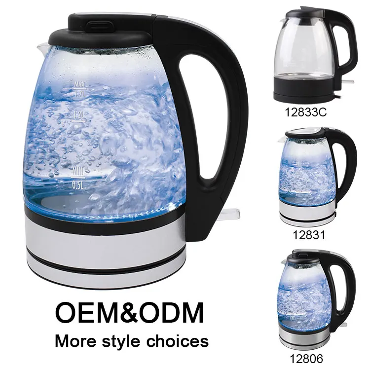 X.J.GROUP 12833 Glass Electric Kettle with Removable Scale Filter