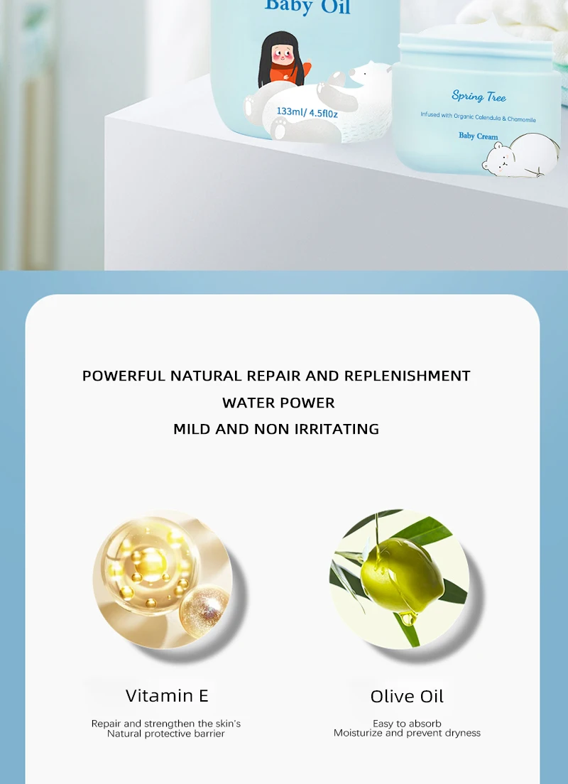 Manufacturer Custom Baby Best Skin Moisturizing Facial Cream Oil Set Suitable For All Skin Types