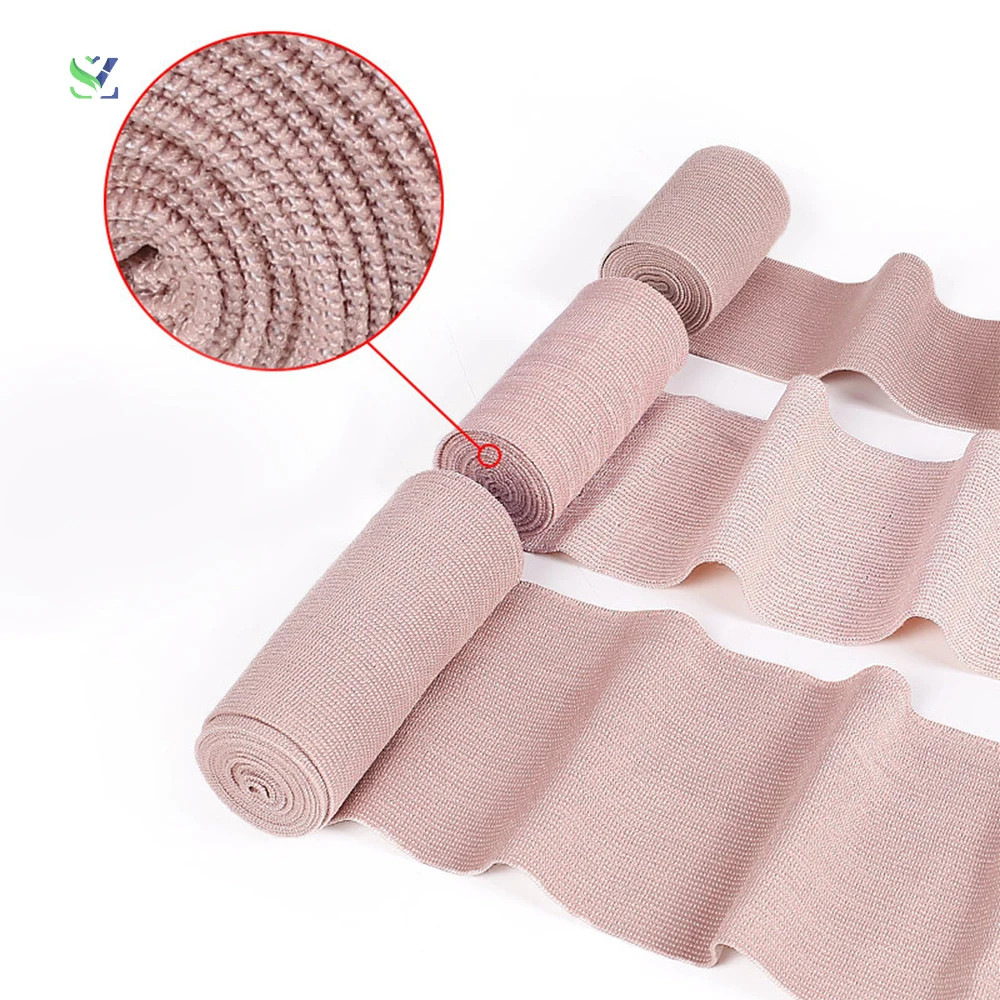 SZ 10cm*4.5m High Elastic Plain Crepe Medical Bandage Rolls Reuse Light Elastic Bandage For Injuries