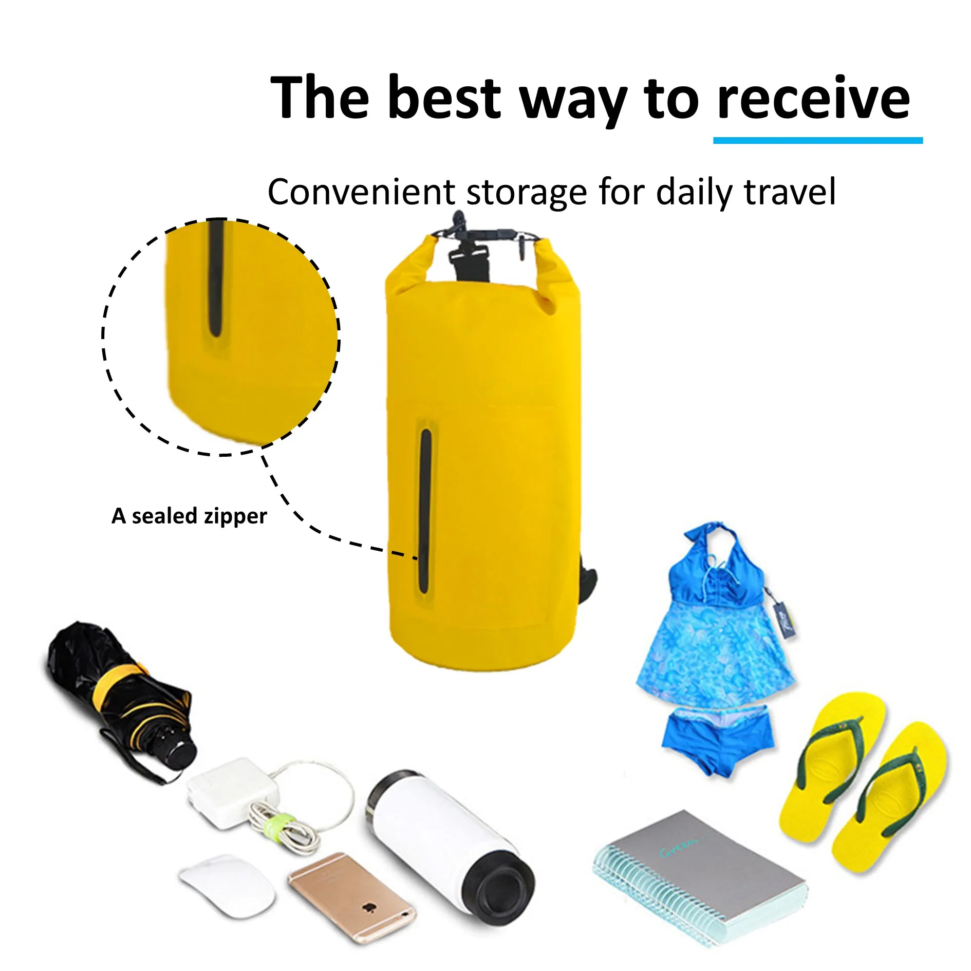 Оптовая продажа, уличная спортивная пляжная сумка для альпинизма, Герметичная сумка-мешок на молнии с разделением для сухой и влажной воды