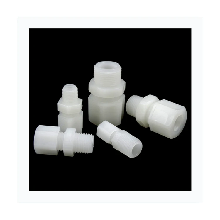 5/16*1/2NPT Pipe Fitting PVDF External teeth direct to the head PVDF straight male connectors