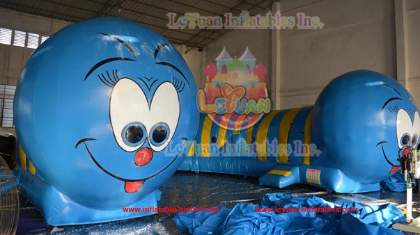 10M x 10M Worm Inflatable Tunnel Obstacle Course For Sale