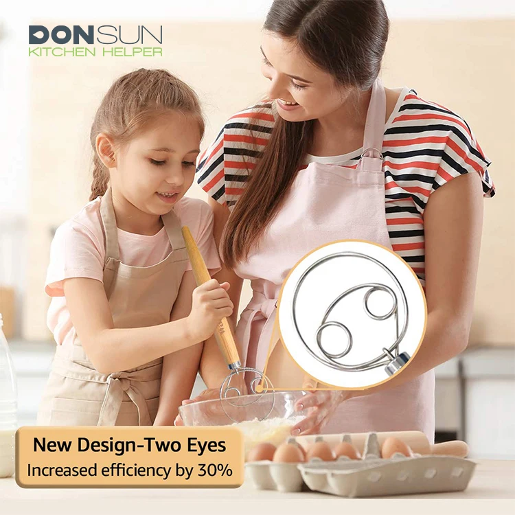 
13 inch Stainless Steel Egg Beater Danish Dough Whisk 