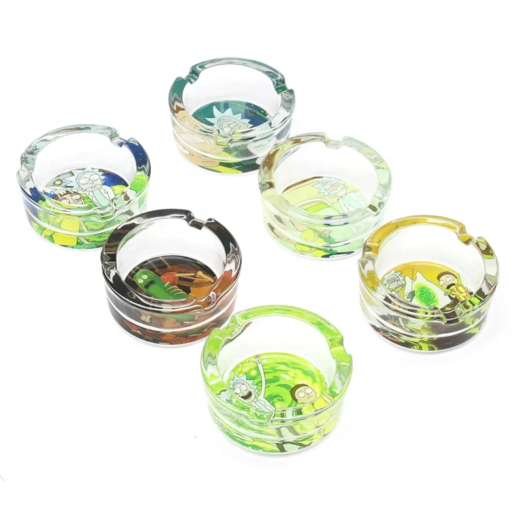Wholesale Smoke Shop Pocket Glass Ashtray Smokeless Round Ash Tray Custom Logo Backwood Ashtray Cigarette Smoking Accessories