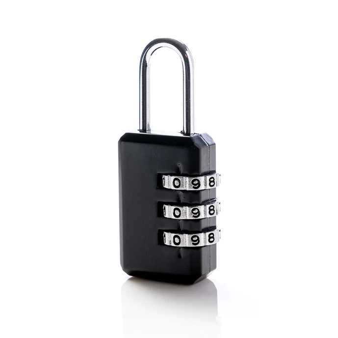 Hot Sale Black 3 Digit Combination Luggage Lock 20MM Zipper Mini Padlock