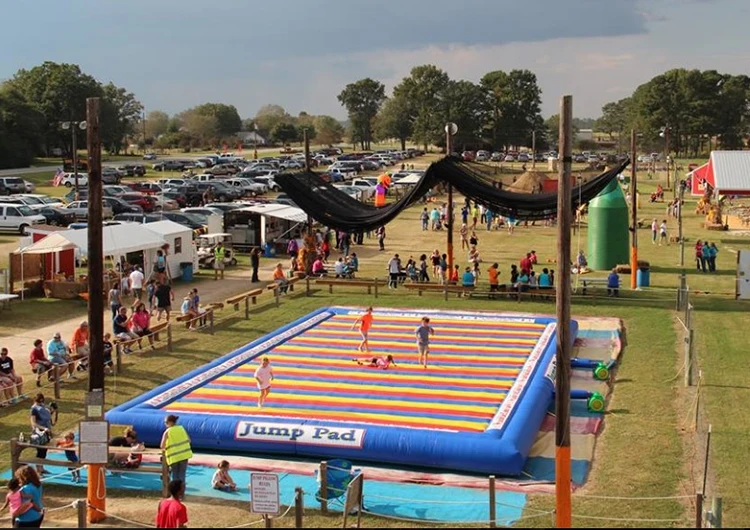 Large Colorful Rainbow Inflatable Jump Jumping Pad game for Kids and Adults