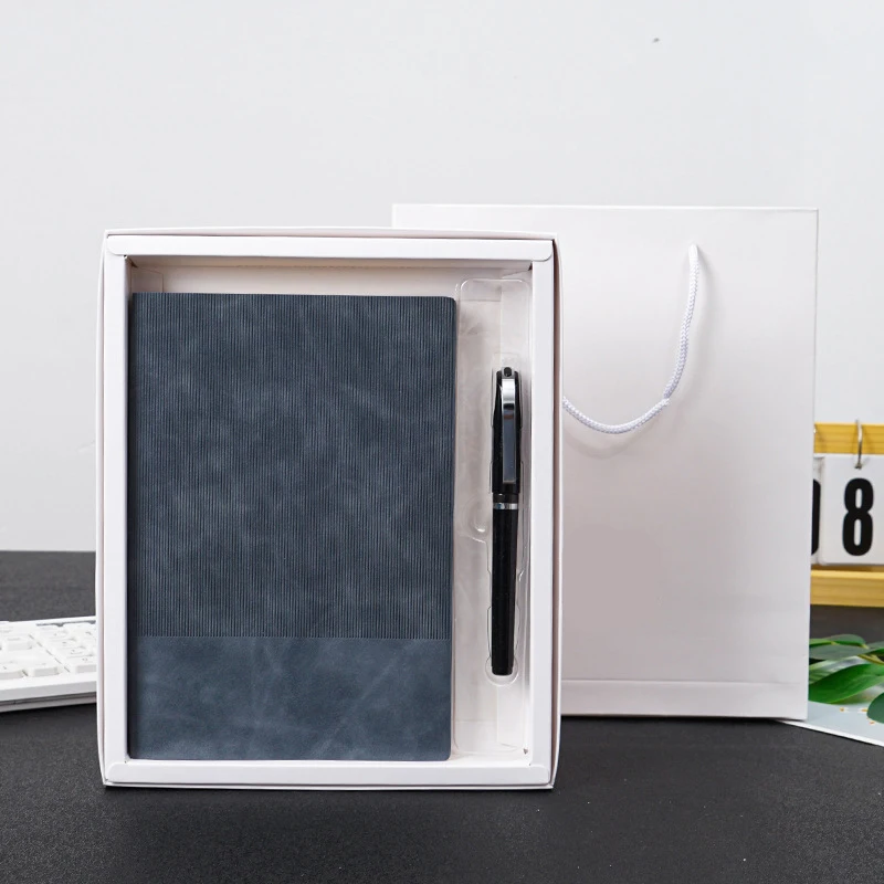 Wholesale Thickened A5 Notebook Set Customized Logo Soft Leather Stitching Business Office Meeting Notebook