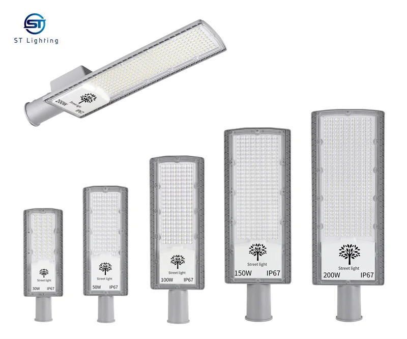 ST Waterproof IP66 50W 100W 150W 200W LED Smart Street Light Outdoor Parking Lot Light Public Streetlight Led Pole Lighting Lamp