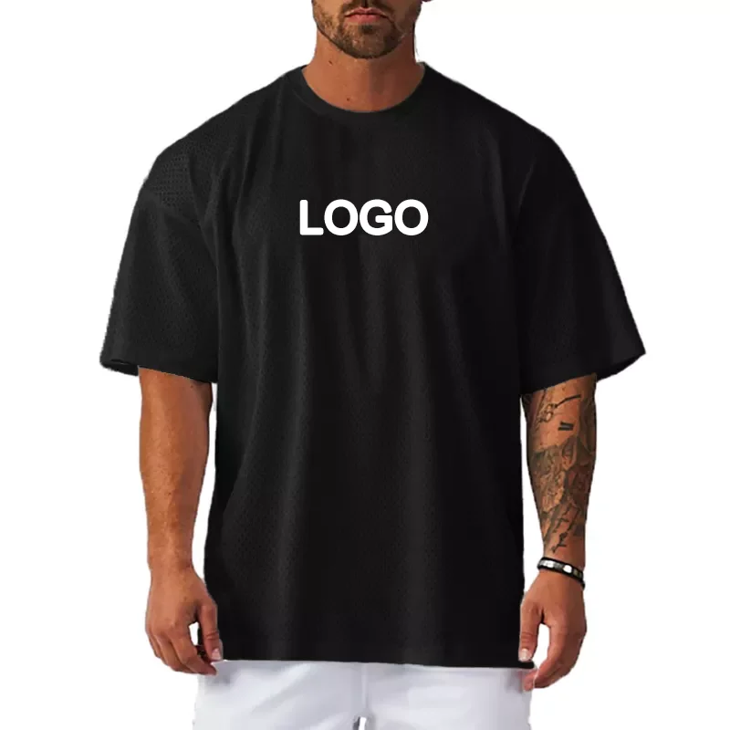Custom Gym Oversized Fitness Short Sleeve Mesh Casual Breathable Jersey Mens Sports Super Quick Dry T-shirt for Men