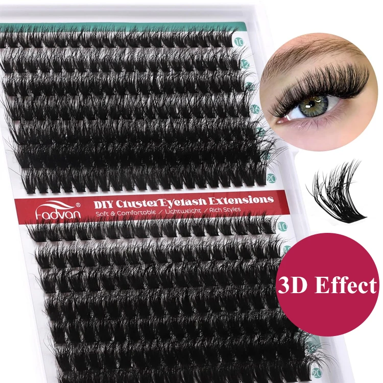 Private Label Segment Thick Diy Eyelashes High Quality Mink Private Label Silk Cluster Lash Kits Lash Cluster EyelashsExtension