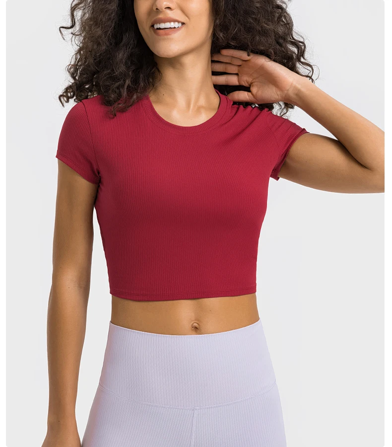 Wholesale Round Neck Fitted Cropped Ribbed Printed Black T-Shirts Femme Good Quality Manufacturer Streetwear T Shirt For Women