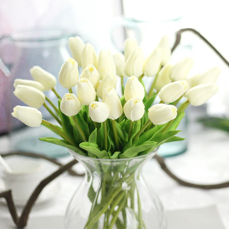 Tulips Artificial Flowers PU Calla Fake Flowers Real Touch Flowers for Wedding Decoration Home Party Decoration Favors