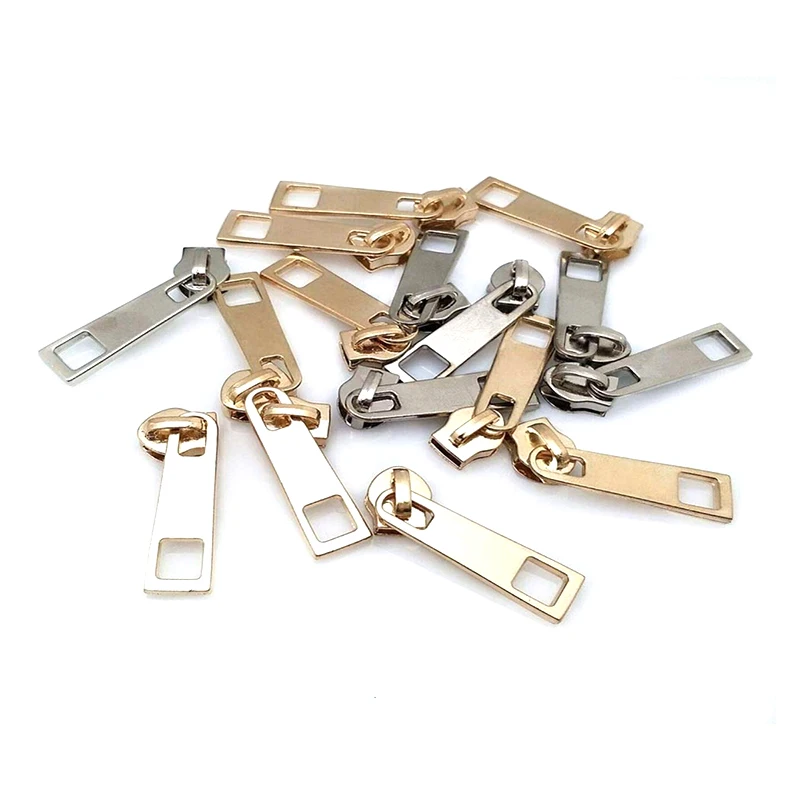 Factory Direct Black Silver Gold Metal Zipper Tag Custom Engraved Logo Brand Zipper Pull