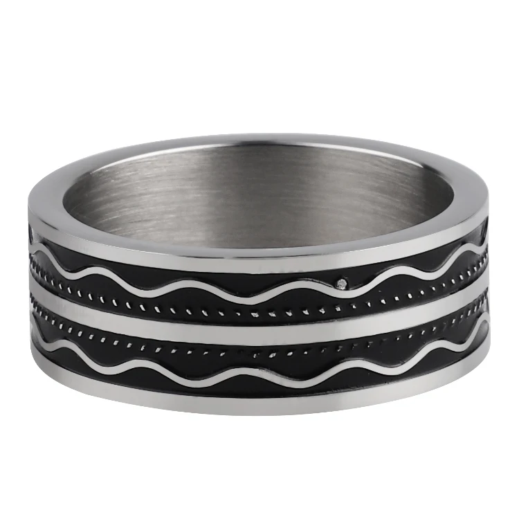 New Fashion Stainless Steel Ring High Quality  Black Color Wedding engagement Rings for Men Women