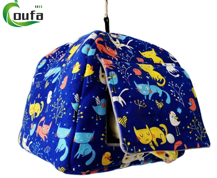 Winter Warm Bird Nest Bed Hanging Hammock Snuggle Hut Parrot House Tent Toy Bird Cage Perch for Parakeet Budgies