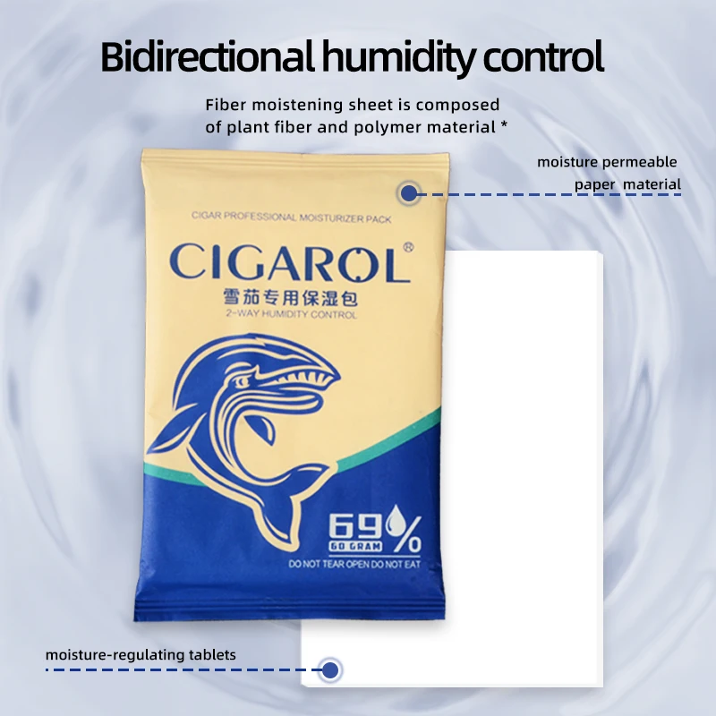 Customizable Cigar Moisturizing Bag 69% Humidity Tobacco Moisture Meter Moisture Absorber Bag