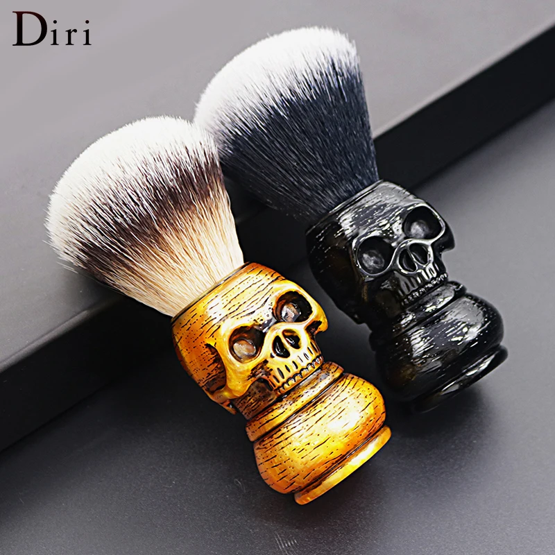 Custom Resin Halloween Beard Brush Skull Head Synthetic Salon Beard Shaving Brushes