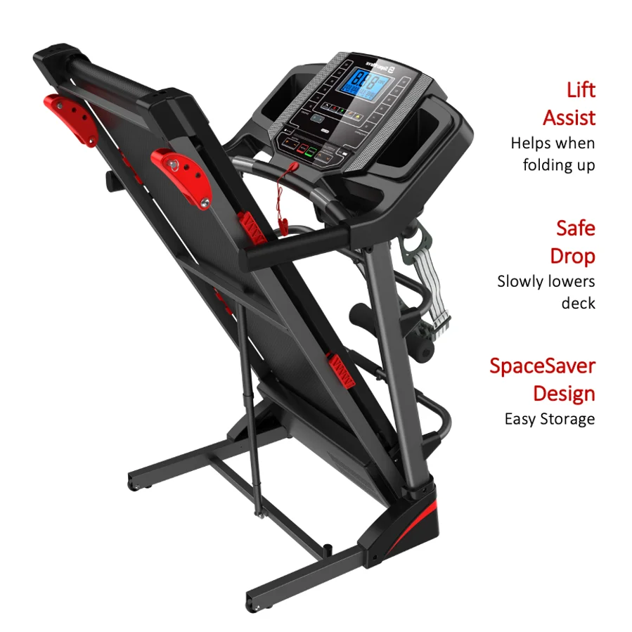 Foldable Treadmill Indoor Motorized Treadmill Includes 12 Built-in Programs LCD Display and Phone