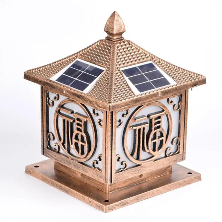 OEM top quality solar powered gate lights power post outdoor pillar light CE ROHS approval MSDS Battery certificate