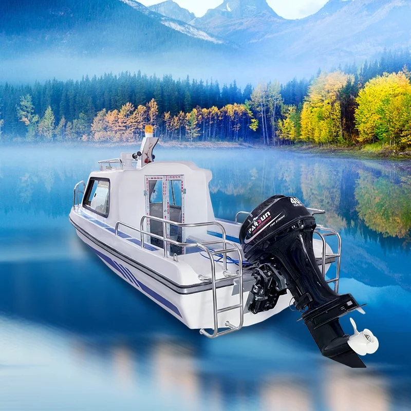 17ft/5.2m fiberglass small jet ski wave boat half closed cabin speed boat for sale