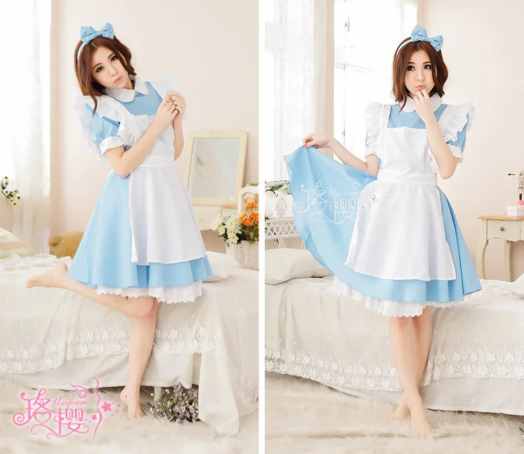 Halloween New Design Kid Alice fancy dress carnival Lolita Apron Maid Cosplay Dress Cosplay Costume