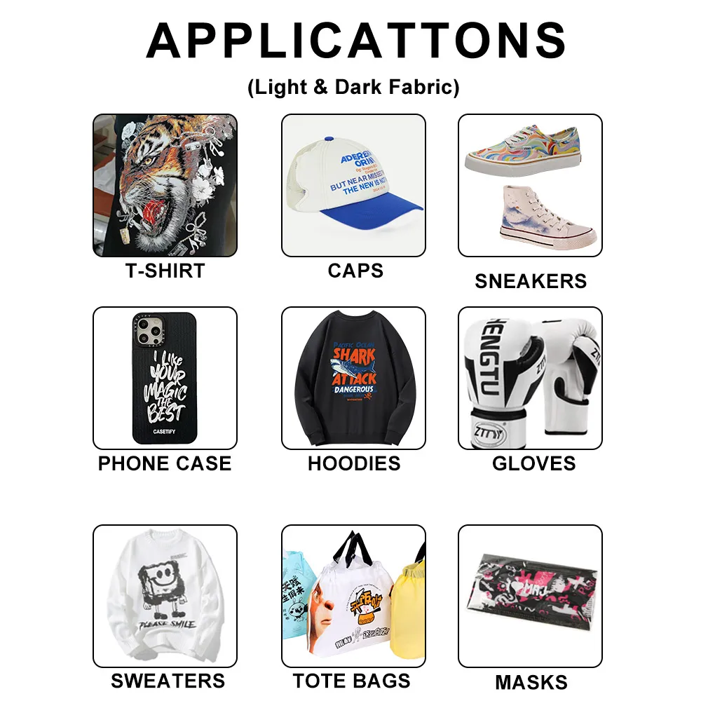 30CM 60CM heat transfer dtf pet film 30cm 60cm roll size pet film dtf high quality Double side printing 30cm 60cm dtf film