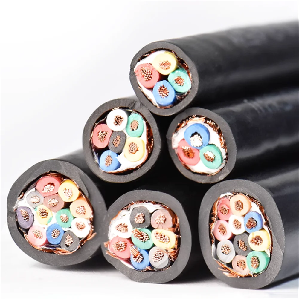 Multi Core Flexible Armoured Signal Wire, RVVP Shielded Cable 2/3/4/5/6/7/8/10 Cores Bare Copper PVC Insulated Control Cable
