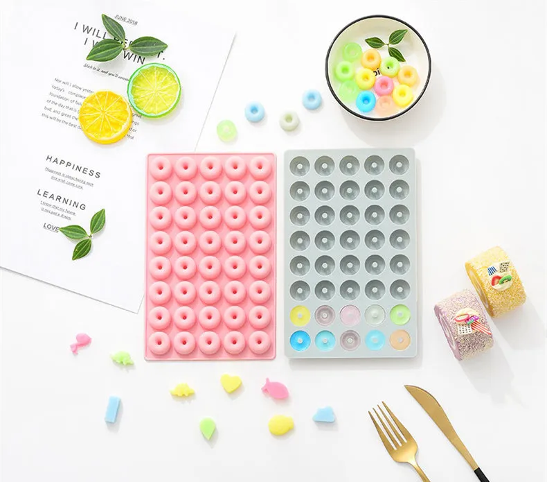 Cute 3D Silicone Geometry Dinosaur Donut Fish Gummy Candy Mold For Chocolate Gumdrop Jelly Ice Cube