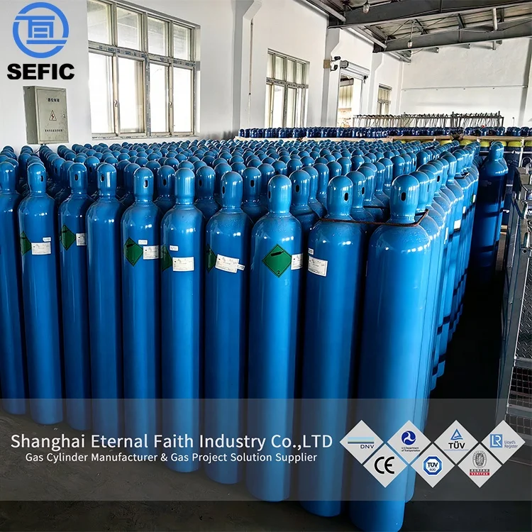Large Size DNV Gas Cylinder 200bar Seamless Steel 45l 47l 50l 52l 60l Oxygen Nitrogen Argon Co2 Tank