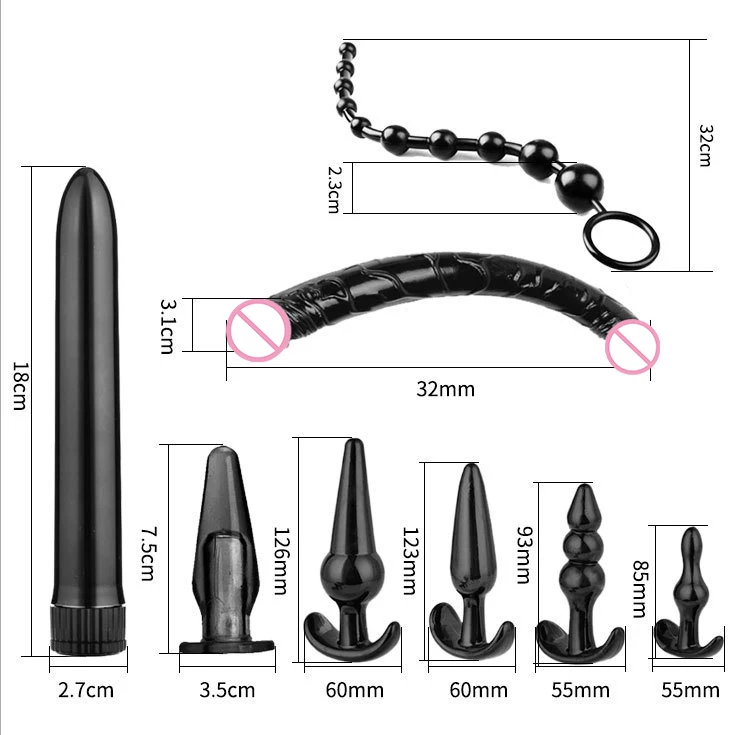 Sex Restraints Adult Kit BDSM Tool  8pcs set vibration double head Dildos Anal Plug Bondage Set With Sex Toys