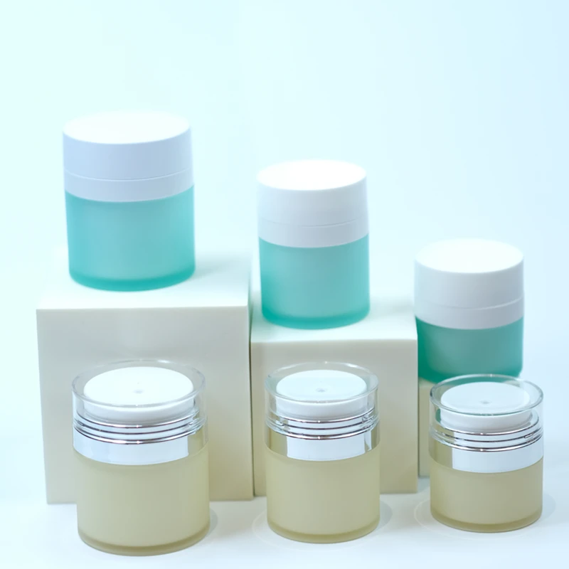 New 15ml 30ml 50ml cosmetic plastic vacuum jar  face cream acrylic airless pump container jar