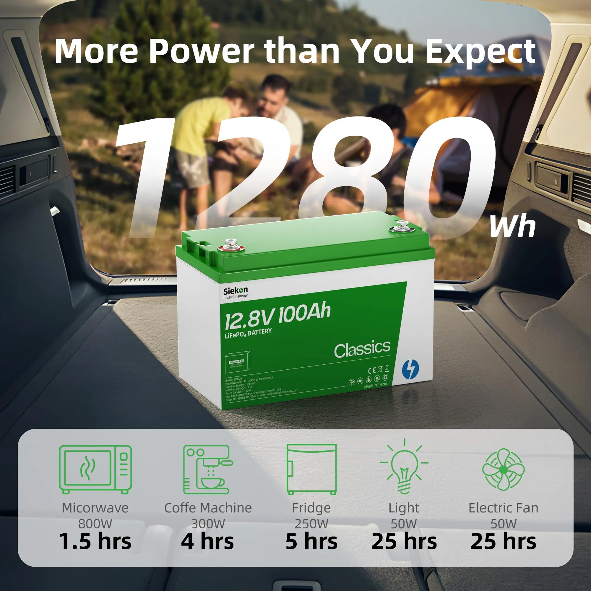 EU stocks SIEKON 12V100Ah 200Ah глубокий цикл Lifepo4 батарея литий-ионный аккумулятор